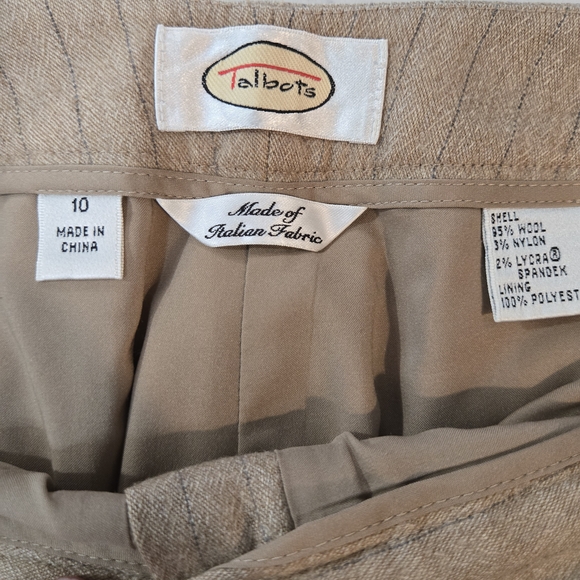 Talbots Women's Tan Wide Leg Pants - Picture 13 of 15